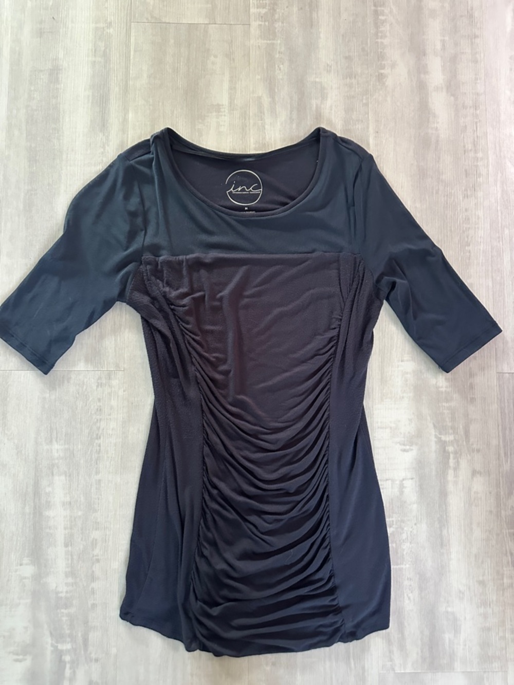 INC International Concepts Blue Ruched Top